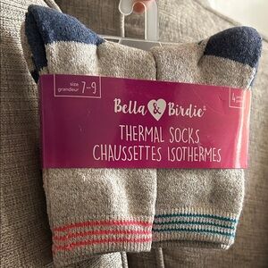 ❤️ BNWT- Bella & Birdie Size 7-9 Girls Boot Length Thermal Socks Cushion Support
